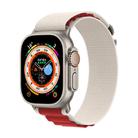 For Apple Watch 42mm / 41mm / 40mm / 38mm Kalebol Aline Nylon Loop Watch Band(White+Red) - 1