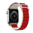 For Apple Watch 42mm / 41mm / 40mm / 38mm Kalebol Aline Nylon Loop Watch Band(White+Red) - 2