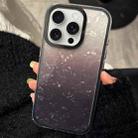 For iPhone 15 Pro Max PC Lens Ring Gradient Shell Texture 3 in 1 Phone Case(Black) - 1