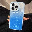 For iPhone 15 Pro PC Lens Ring Gradient Shell Texture 3 in 1 Phone Case(Blue) - 1