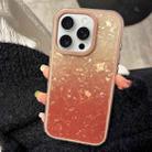 For iPhone 15 Pro PC Lens Ring Gradient Shell Texture 3 in 1 Phone Case(Orange) - 1