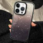 For iPhone 14 Pro Max PC Lens Ring Gradient Shell Texture 3 in 1 Phone Case(Black) - 1