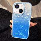 For iPhone 13 PC Lens Ring Gradient Shell Texture 3 in 1 Phone Case(Blue) - 1