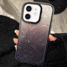 For iPhone 12 PC Lens Ring Gradient Shell Texture 3 in 1 Phone Case(Black) - 1
