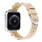 For Apple Watch 42mm / 41mm / 40mm / 38mm Kalebol Studded Flower Leather Strap(Milk Apricot) - 2