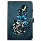 For Samsung Galaxy Tab S8 / Galaxy Tab S7 T870 Colored Drawing Horizontal Flip Leather Case with Holder & Card Slots & Pen Slot & Sleep / Wake-up Function(Rose Owl) - 1