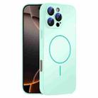 For iPhone 16 Pro Thin Circle MagSafe Skin-feel AG Glass Phone Case(Light Cyan) - 1