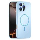 For iPhone 16 Pro Thin Circle MagSafe Skin-feel AG Glass Phone Case(Sky Blue) - 1