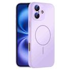 For iPhone 16 Thin Circle MagSafe Skin-feel AG Glass Phone Case(Purple) - 1