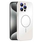 For iPhone 15 Pro Max Thin Circle MagSafe Skin-feel AG Glass Phone Case(White) - 1