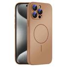 For iPhone 15 Pro Max Thin Circle MagSafe Skin-feel AG Glass Phone Case(Desert Gold) - 1