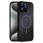 For iPhone 15 Pro Thin Circle MagSafe Skin-feel AG Glass Phone Case(Black) - 1