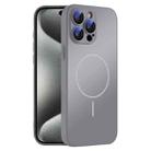 For iPhone 15 Pro Thin Circle MagSafe Skin-feel AG Glass Phone Case(Titanium Gray) - 1