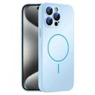 For iPhone 15 Pro Thin Circle MagSafe Skin-feel AG Glass Phone Case(Sky Blue) - 1