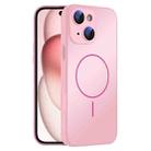 For iPhone 15 Plus Thin Circle MagSafe Skin-feel AG Glass Phone Case(Pink) - 1