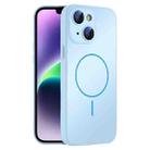 For iPhone 14 Thin Circle MagSafe Skin-feel AG Glass Phone Case(Sky Blue) - 1