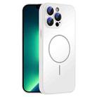 For iPhone 13 Pro Max Thin Circle MagSafe Skin-feel AG Glass Phone Case(White) - 1