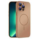 For iPhone 13 Pro Max Thin Circle MagSafe Skin-feel AG Glass Phone Case(Desert Gold) - 1