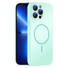 For iPhone 13 Pro Thin Circle MagSafe Skin-feel AG Glass Phone Case(Light Cyan) - 1