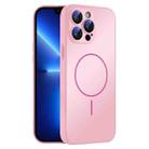 For iPhone 13 Pro Thin Circle MagSafe Skin-feel AG Glass Phone Case(Pink) - 1
