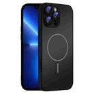 For iPhone 13 Pro Thin Circle MagSafe Skin-feel AG Glass Phone Case(Black) - 1