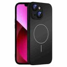 For iPhone 13 Thin Circle MagSafe Skin-feel AG Glass Phone Case(Black) - 1