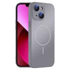 For iPhone 13 Thin Circle MagSafe Skin-feel AG Glass Phone Case(Titanium Gray) - 1