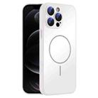 For iPhone 12 Pro Thin Circle MagSafe Skin-feel AG Glass Phone Case(White) - 1