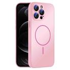 For iPhone 12 Pro Thin Circle MagSafe Skin-feel AG Glass Phone Case(Pink) - 1