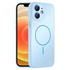 For iPhone 12 Thin Circle MagSafe Skin-feel AG Glass Phone Case(Sky Blue) - 1