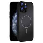 For iPhone 11 Pro Max Thin Circle MagSafe Skin-feel AG Glass Phone Case(Black) - 1