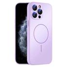 For iPhone 11 Pro Max Thin Circle MagSafe Skin-feel AG Glass Phone Case(Purple) - 1