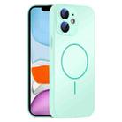 For iPhone 11 Thin Circle MagSafe Skin-feel AG Glass Phone Case(Light Cyan) - 1