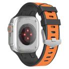 For Apple Watch 46mm / 49mm / 45mm / 44mm Kalebol Farmhouse Oak Silicone Strap(Black + Orange) - 2