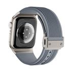For Apple Watch 46mm / 49mm / 45mm / 44mm Kalebol High Elasticity L-shaped Nail Silicone Strap(Space Grey) - 2