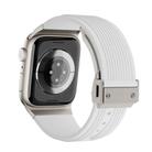 For Apple Watch 42mm / 41mm / 40mm / 38mm Kalebol High Elasticity L-shaped Nail Silicone Strap(White) - 2