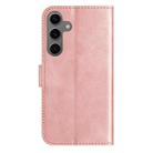 For Samsung Galaxy S25 5G Dual-Folded S-shape Leather Phone Case(Rose Gold) - 3