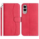 For Samsung Galaxy S25 Edge 5G Dual-Folded S-shape Leather Phone Case(Rose Red) - 1
