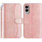 For Samsung Galaxy S25 Edge 5G Dual-Folded S-shape Leather Phone Case(Rose Gold) - 1
