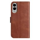 For Samsung Galaxy S25 Edge 5G Dual-Folded S-shape Leather Phone Case(Coffee) - 3