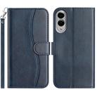 For Samsung Galaxy S25 Edge 5G Dual-Folded S-shape Leather Phone Case(Navy Blue) - 1