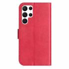 For Samsung Galaxy S25 Ultra 5G Dual-Folded S-shape Leather Phone Case(Rose Red) - 3
