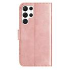 For Samsung Galaxy S25 Ultra 5G Dual-Folded S-shape Leather Phone Case(Rose Gold) - 3