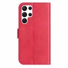 For Samsung Galaxy S24 Ultra 5G Dual-Folded S-shape Leather Phone Case(Rose Red) - 3