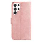 For Samsung Galaxy S23 Ultra 5G Dual-Folded S-shape Leather Phone Case(Rose Gold) - 3