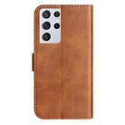 For Samsung Galaxy S21 Ultra 5G Dual-Folded S-shape Leather Phone Case(Brown) - 3