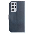 For Samsung Galaxy S21 Ultra 5G Dual-Folded S-shape Leather Phone Case(Navy Blue) - 3