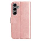 For Samsung Galaxy S24+ 5G Dual-Folded S-shape Leather Phone Case(Rose Gold) - 3