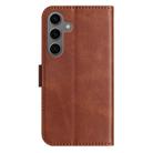 For Samsung Galaxy S24+ 5G Dual-Folded S-shape Leather Phone Case(Coffee) - 3