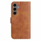 For Samsung Galaxy S24 FE 5G Dual-Folded S-shape Leather Phone Case(Brown) - 3